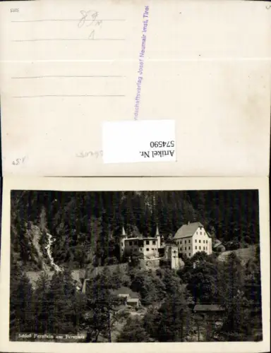 574590,Foto Ak Nassereith Schloss Fernstein a. Fernpaß pub Josef Neumair