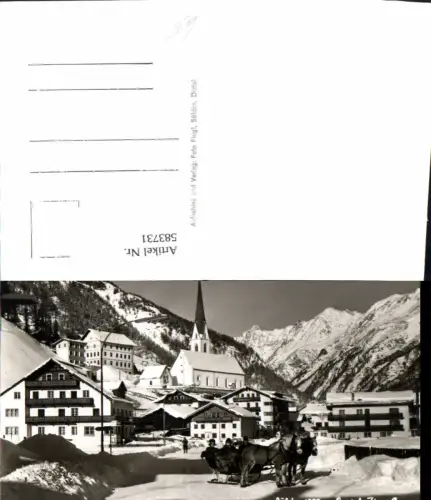 583731,Sölden Oetztal Winteransicht Pferdeschlitten