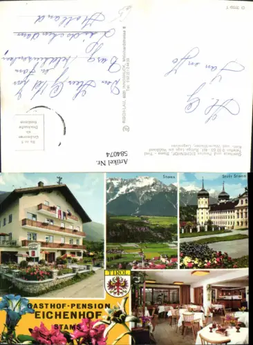584074,Mehrbild Ak Stams Gasthaus Pension Eichenhof Stift Stams Enzian Edelweiß