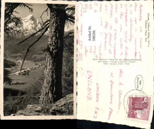 598206,Foto Ak Sölden Ötztaler Alpen Ansicht m. Baum i. Vordergrund