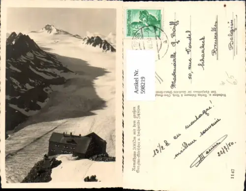 598219,Foto Ak Sölden Ramolhaus m. d. gr. Gurgler-Gletscher u. Hochwilde