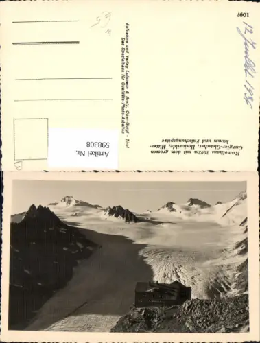 598308,Sölden Ramolhaus m. d. Gr. Gurgler-Gletscher Hochwilde