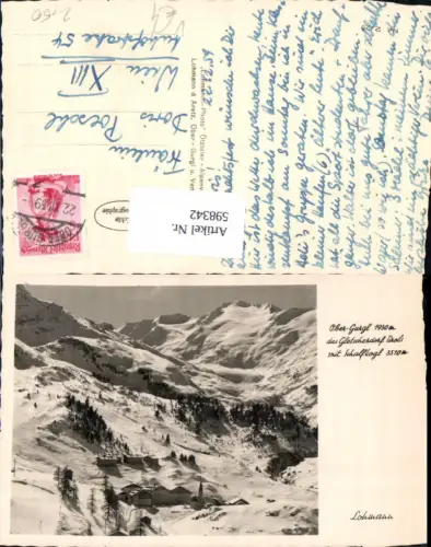 598342,Foto Ak Obergurgl Sölden m. Schalfkogl Winteransicht pub Lohmann
