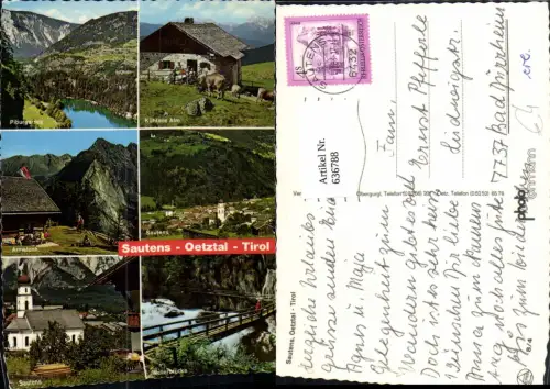 636788,Mehrbild Ak Sautens Oetztal Kühtaile Alm Piburgersee Armelenh