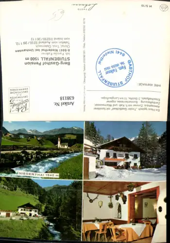 638118,Mehrbild Ak Niederthai b. Umhausen Berg-Gasthof Pension Stuibenfall