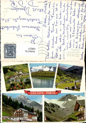 638257,Mehrbild Ak Sölden geg. Norden Gletschersee Gaislachalm Rettenbachalm