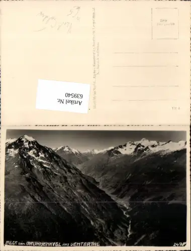 639540,Foto Ak Blick Brunnenkogl Brunnenkogel Ventertal Vent Sölden