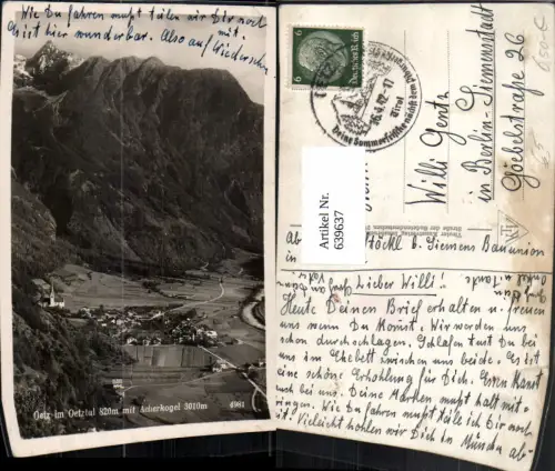 639637,Foto Ak Oetz m. Oetztal m. Acherkogel