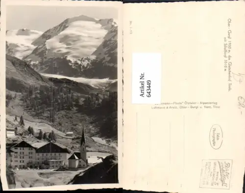 643449,Foto Ak Obergurgl Sölden m. Schalfkogl