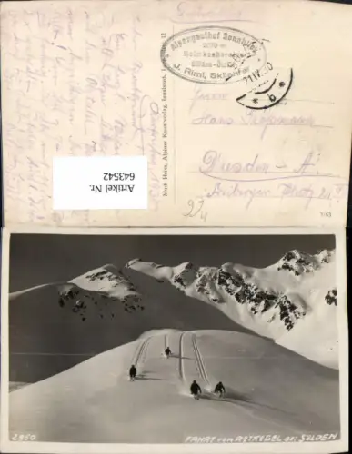 643542,Foto Ak Fahrt v. Rotkogel b. Sölden Wintersport