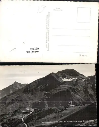 651326,Foto Ak Rotkogeljochhütte b. Hochsölden Ötztal Sölden