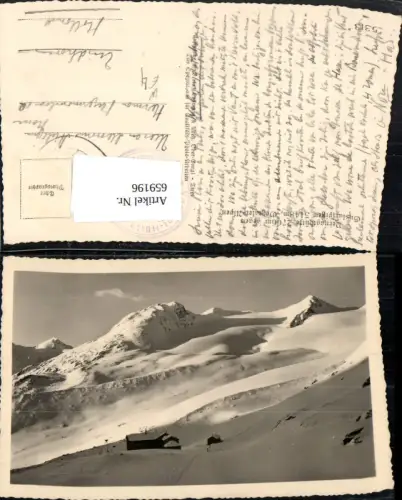659196,Foto Ak Vernagthütte geg. Guslarspitzen Vent Sölden Ötztal