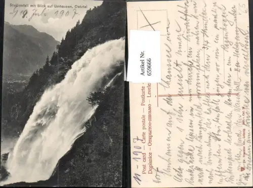 659666,Stuibenfall mit Blick auf Umhausen Ötztal pub Dr. Trenkler Co 24