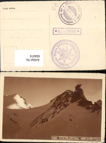 664474,St. Leonhard im Pitztal Pitztalerjöchl Karlesspitze Stempel Vernagthütte