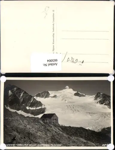 665004,Foto Ak Sölden Zuckerhütl Hildesheimer Hütte pub Much Heiss 2098