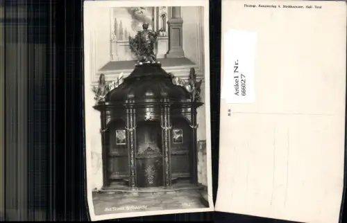 666027,Foto Ak Aus Stams Stiftskirche Beichtstuhl pub A. Stockhammer 1182