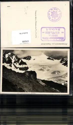 670209,Foto Ak Sölden Hildesheimer Hütte geg. Pfaffenschneid