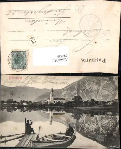 682629 tolle AK Nassereith Boot am See 1900