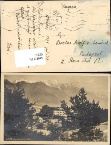 59739,Foto AK Schloss Amras bei Innsbruck