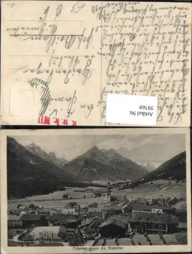 59769,Fulpmes gegen Gletscher Ortsansicht