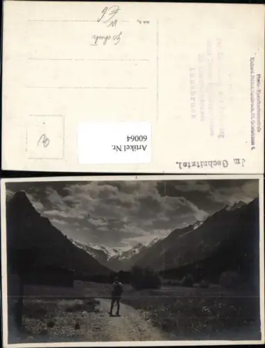 60064,Foto AK Gschnitztal Gschnitz Wanderer bei Neustift Obernberg am Brenner