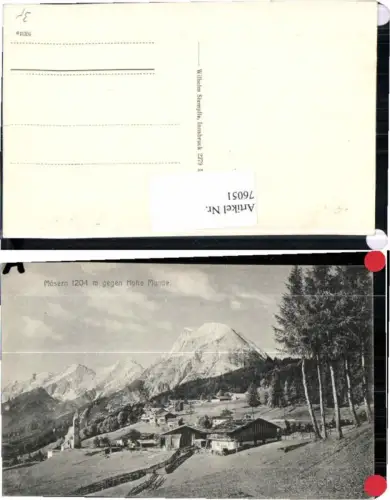 76051,Mösern b. Seefeld gegen Hohe Munde Ortsansicht 1910