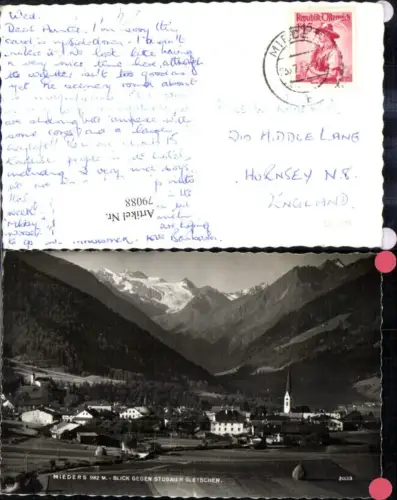 79088,Foto Ak Mieders Blick geg. Stubaier Gletscher