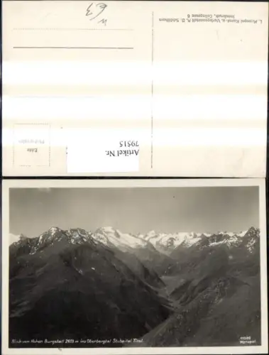 79515,Foto Ak Blick v. Hohen Burgstall i. Oberbergtal Fulpmes Stubaital