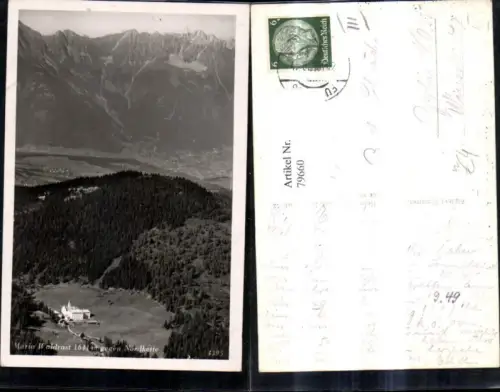 79660,Mühlbachl Maria Waldrast geg. Nordkette Luftbild