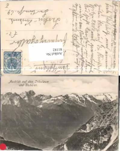 81182,Ausblick Tribulaun Stubaier Neustift Mieders 1925