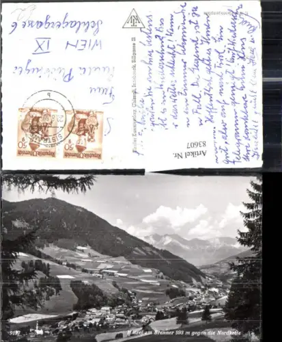 83607,Foto Ak Matrei a. Brenner geg. d. Nordkette
