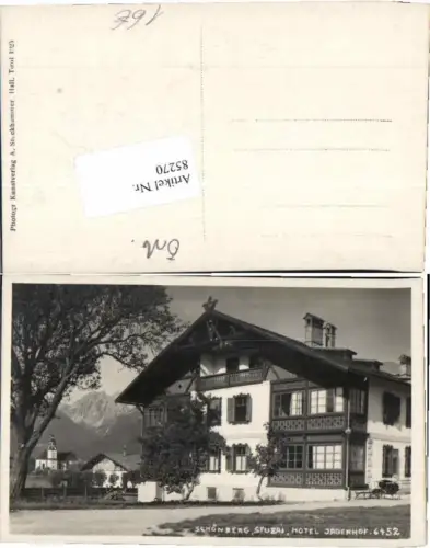 85270,Schönberg Hotel Gasthaus Jagerhof 1925