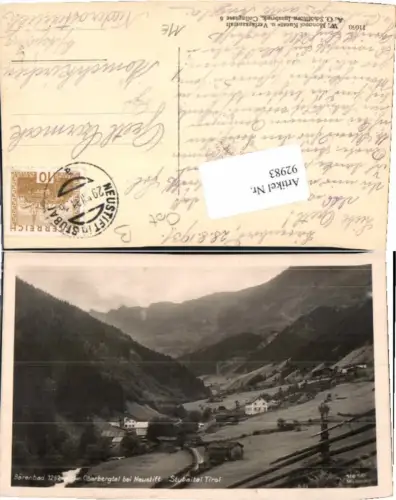 92983,Bärenbad im Oberbergtal b. Neustift Stubaital 1930 RAR