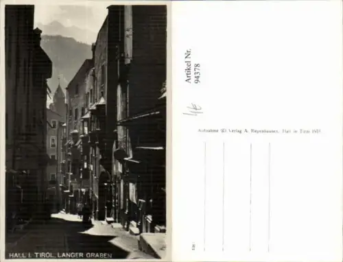 94378,Hall in Tirol Langer Graben Straßenansicht m. Häuser