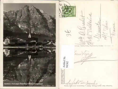 94382,Seefeld geg. Oefelekopf Wettersteingebirge m. Kirche