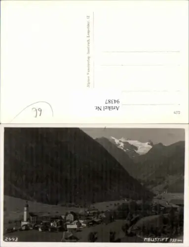 94387,Neustift Stubaital m. Kirche Ortsansicht nette AK