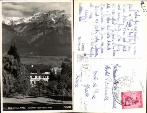 96612,Gasthaus Volderwaldhof i. Volders Solbad b. Hall