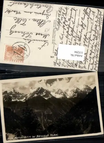 115294,Habichtsblick bei Neustift im Stubai Bärenbad Stubai 1930