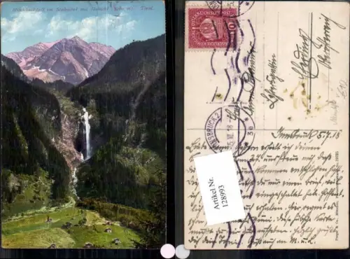 128993,Mischbachfall im Stubaital bei Neustift Mieders Telfes im Stubai Purger Co 10725