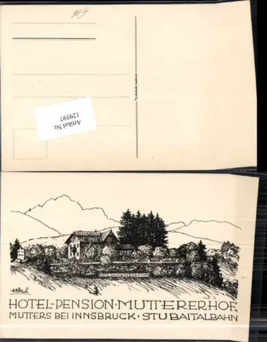 129597,Hotel Pension Muttererhof bei Mutters Innsbruck Stubaitalbahn sign Lötsch