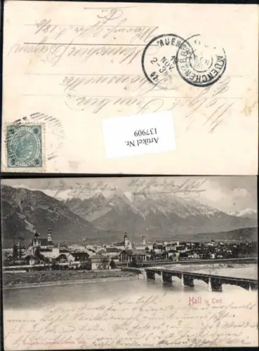 137909,Hall in Tirol Brücke 1900 pub Stengel Co 3930