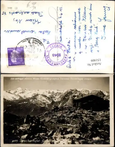 151909,Foto Ak Patscherkofel Gipfel Hütte Patsch Gipfelkarte