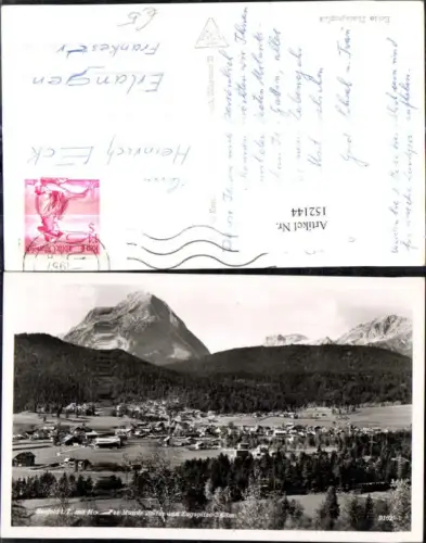 152144,Foto Ak Seefeld i. Tirol m. Hohe Munde u. Zugspitze