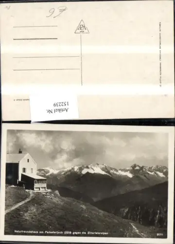 152239,Padasterjoch geg. d. Zillertaler Alpen Gschnitztal Trins Ansicht Haus