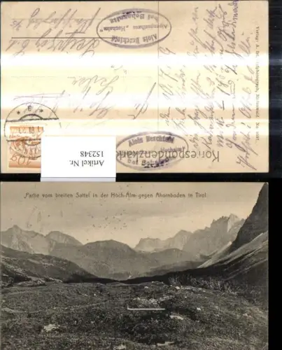 152348,Partie v. breiten Sattel i. d. Hoch-Alm geg. Ahornboden Scharnitz