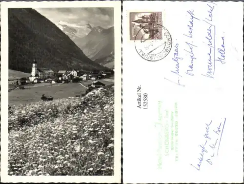 152580,Neustift i. Stubaital Ansicht m. Blumenwiese 1959 Grinzens Sölden Gschnitz