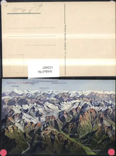 152607,Panorama v. d. Stubaiern Neustift i. Stubaital Lagekarte Gipfelkarte