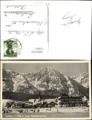 152611,Seefeld i. Tirol geg. Wettersteingebirge Winteransicht 1952