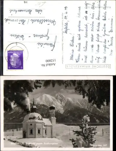 152800,Seefeld i. Tirol Winteransicht Seekirchl geg. Reitherspitze 1943