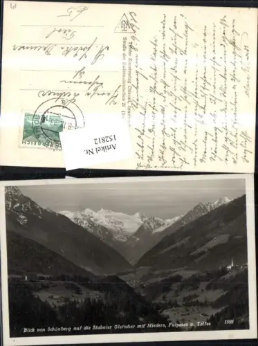152812,Blick v. Schönberg a. d. Stubaier Gletscher m. Mieders Fulpmes u. Telfes 1933